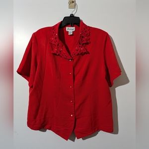 Red Joanna blouse sz L